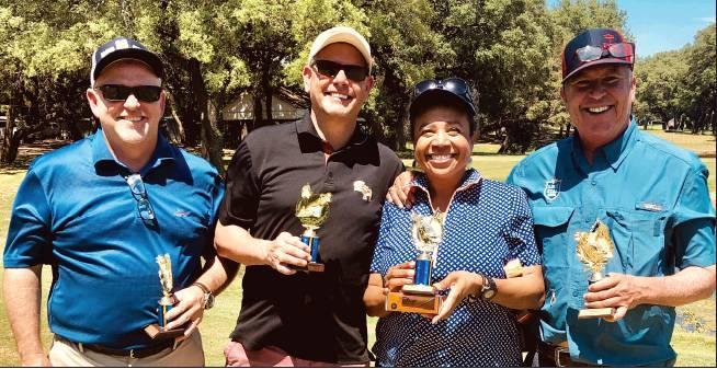 Winners of 1st Place were all former Marlin High School graduates. From left to Right:  Mike Lloyd ‘86, Drew Tate ‘90, Tracey Butler Calloway ‘87, Curry Wilson ‘87.              Photo Courtsey of Angetta Lynn.  