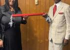 (Right) Rev. Stephen Wayne Johnson, Sr., longtime pastor of Upper Zion Missionary Baptist Church, officially passed the baton of leadership to Minister Carwanda Uvette Cross (left) on Sunday, December 28, 2025. Cross will serve as Interim Pastor until fur (Right) Rev. Stephen Wayne Johnson, Sr., longtime pastor of Upper Zion Missionary Baptist Church, officially passed the baton of leadership to Minister Carwanda Uvette Cross (left) on Sunday, December 28, 2025. Cross will serve as Interim Pastor until fur