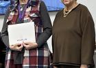 Marlin ISD Teacher of the Month Debbie Brusen with School Board President Byrleen Terry.