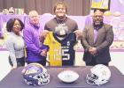 Marlin’s Bryson Steele (holding jersey) played in the U.S. Army All-American Bowl this past weekend at The Ford Center’s, The Star in Frisco. Steele -- committed to play football next year for Stephen F. Austin University -- was also the District 13-2 Marlin’s Bryson Steele (holding jersey) played in the U.S. Army All-American Bowl this past weekend at The Ford Center’s, The Star in Frisco. Steele -- committed to play football next year for Stephen F. Austin University -- was also the District 13-2