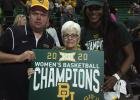 Michael Magouirk and Mrs. Lynn Zander took a picture with Lady Bear Erin Degrate to celebrate with the Big 12 Champion Baylor Lady Bears after the game on Saturday. The Lady Bears won over Kansas State.