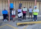 A number of community members came out to support Marlin Police Chief Lawrence McCall on Monday evening. 